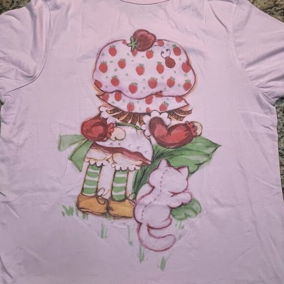 Strawberry Shortcake Pink Graphic Tee XXL Vintage Style Cartoon Retro Kawaii - Picture 4 of 6